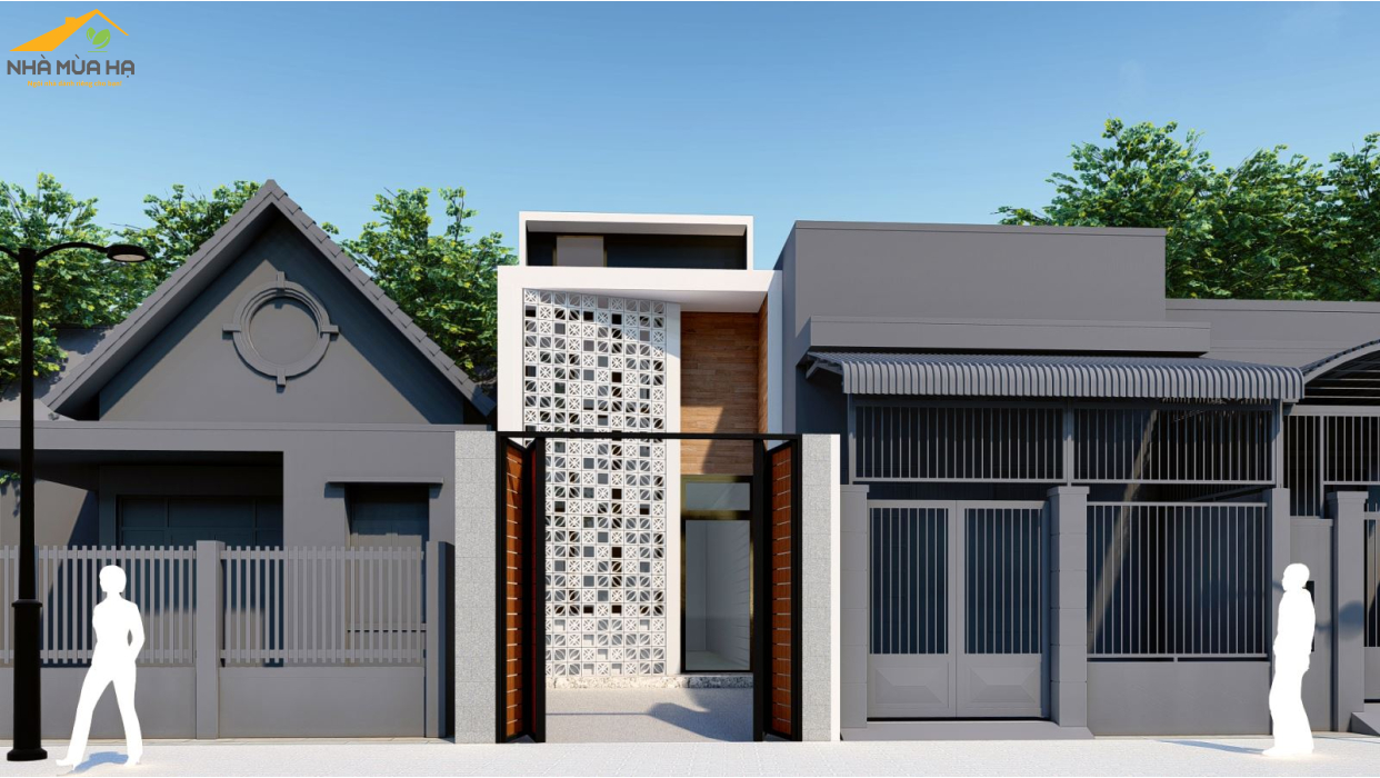 Thiết kế kiến trúc nhà trệt cấp 4 ở Quận 2