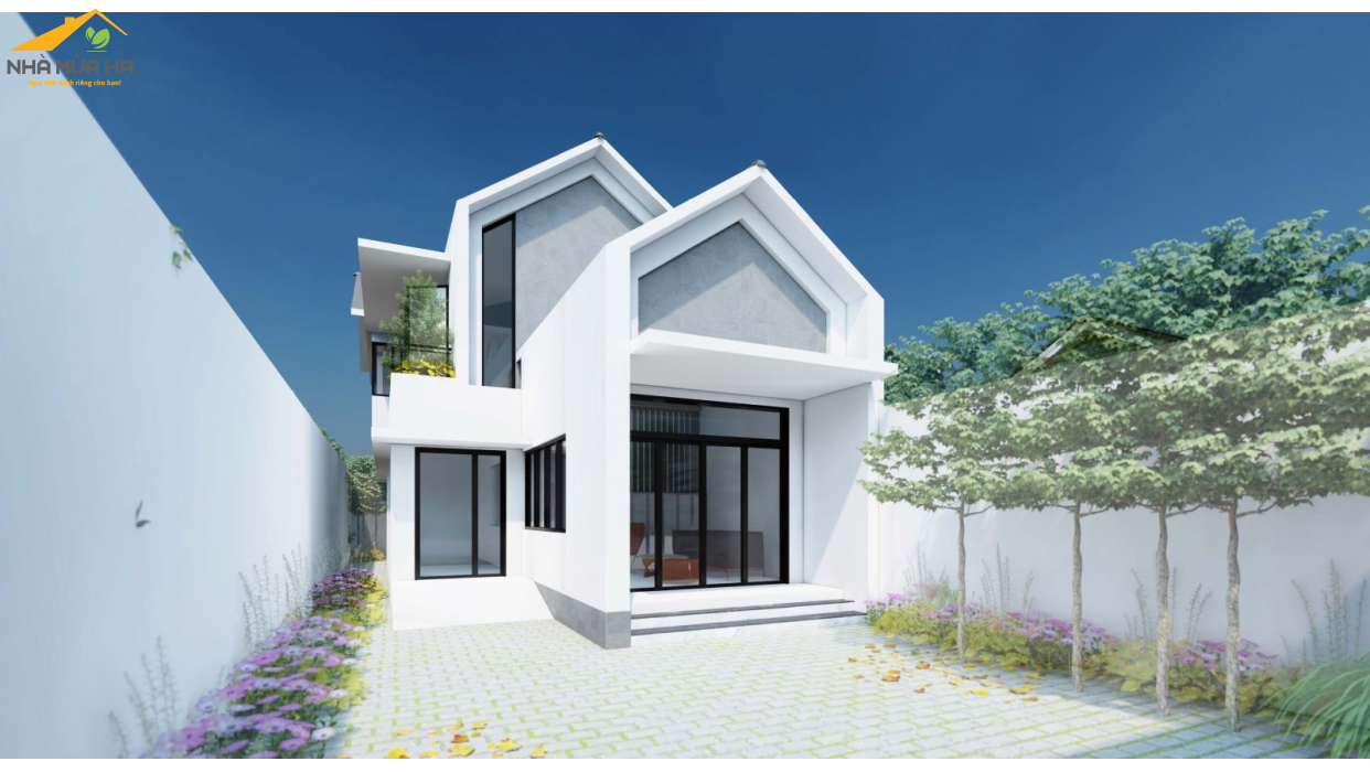 Thiết kế kiến trúc nhà phố nhà mái Thái tinh giản kết hợp phong cách hiện đại