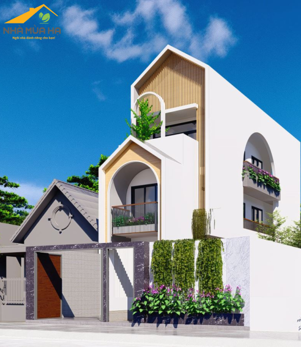 Nhà cao tầng hiện đại với mái Thái cách tân