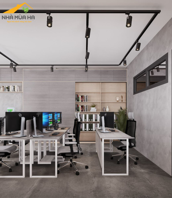 Nội thất văn phòng phong cách công nghiệp 53m2
